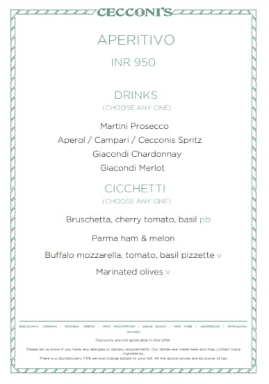 Cecconi's menu deals