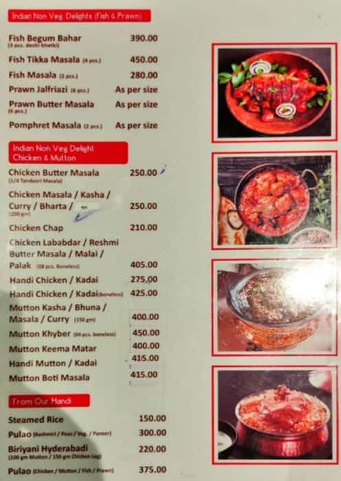 ANGAN BAR CUM RESTAURANT menu