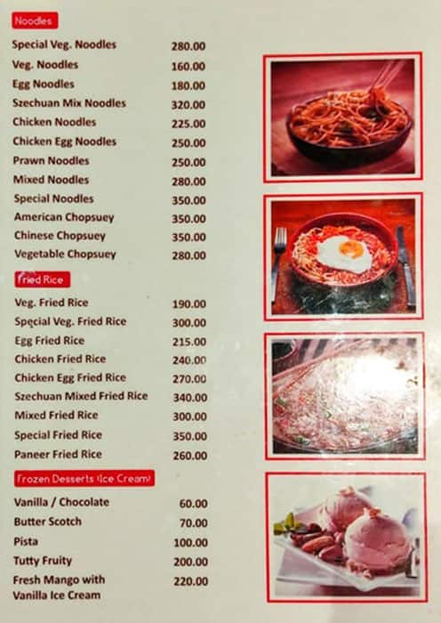 ANGAN BAR CUM RESTAURANT menu