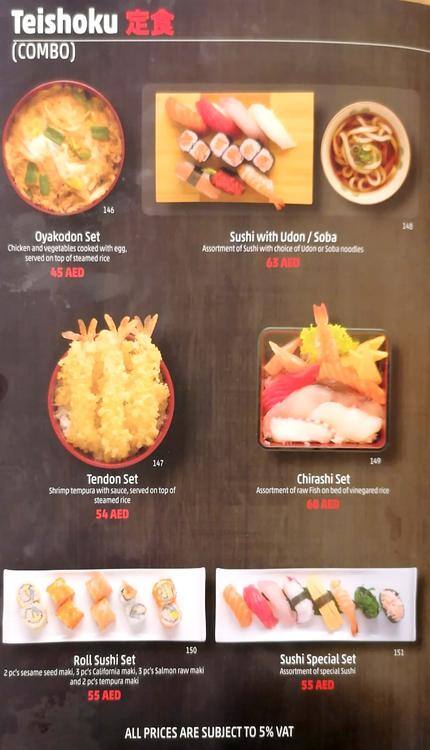 Samurai Japanese Restaurant Menu