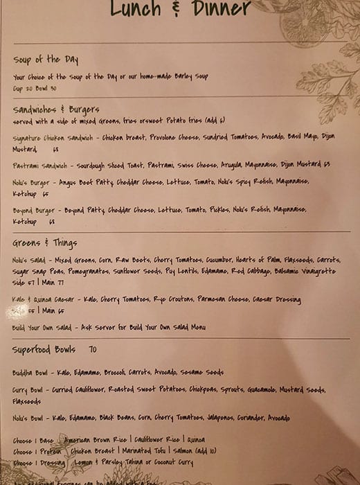 Menu of Nolu's, Al Raha, Abu Dhabi