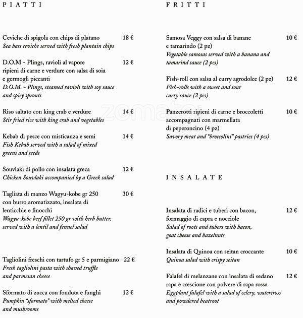 The deer club d.o.m. hotel roma menu zomato italy Dom hotel roma