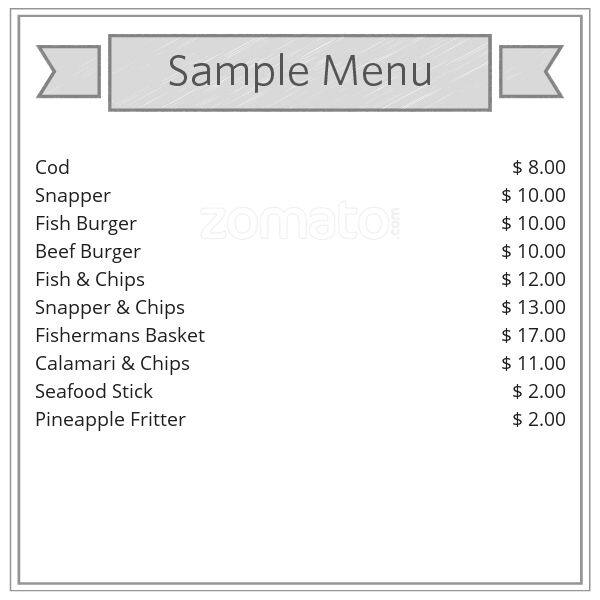 Menu at Burleigh Heads Fishmongers restaurant, Burleigh Heads