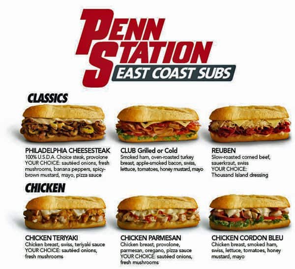 penn station menu morgantown wv