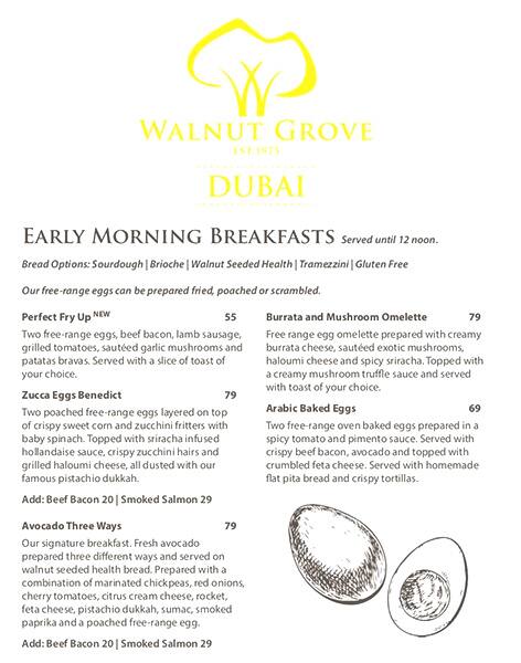 Walnut Grove Menu Menu For Walnut Grove Downtown Dubai Dubai