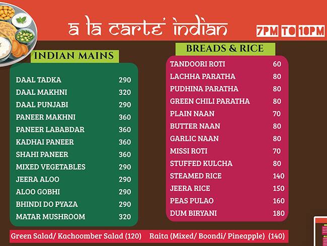 Meera's Bistro 2.0 menu