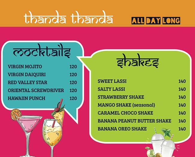 Meera's Bistro 2.0 menu