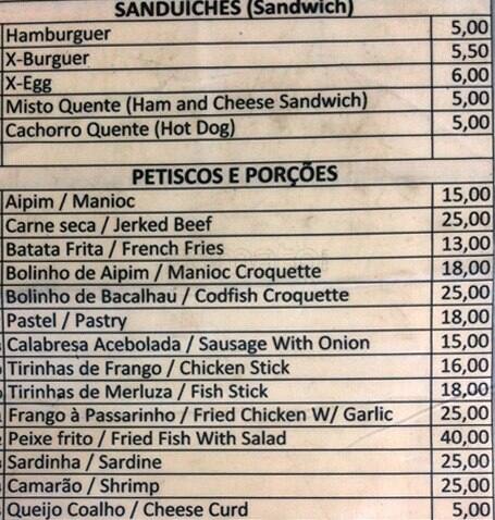 Coco Verde cardápio