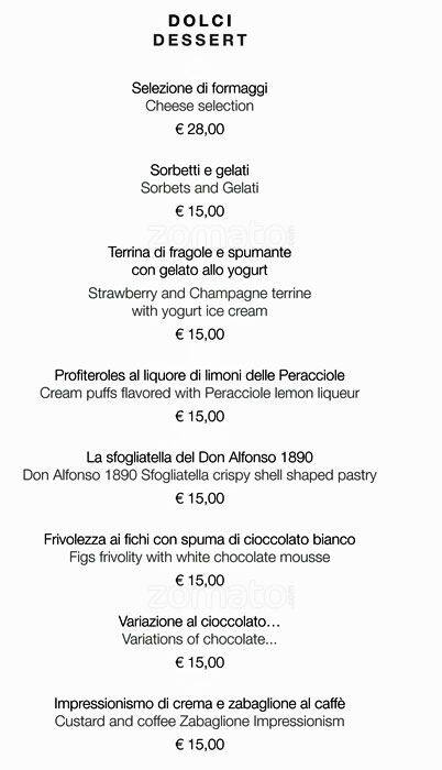 Menu di Viva Voce 