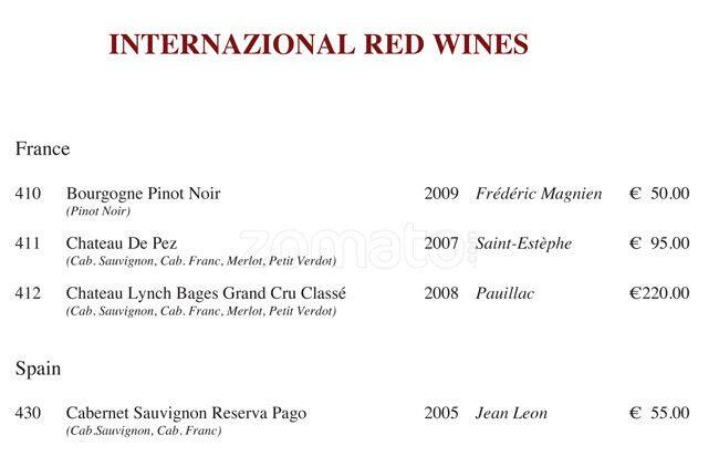 Menu di Viva Voce 