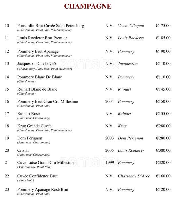 Menu di Viva Voce 