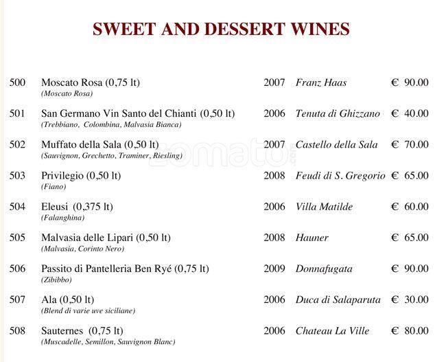Menu di Viva Voce 
