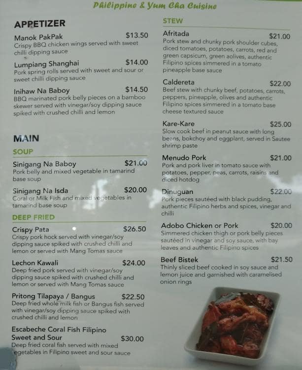 Menu at Coco Mango restaurant, Redcliffe