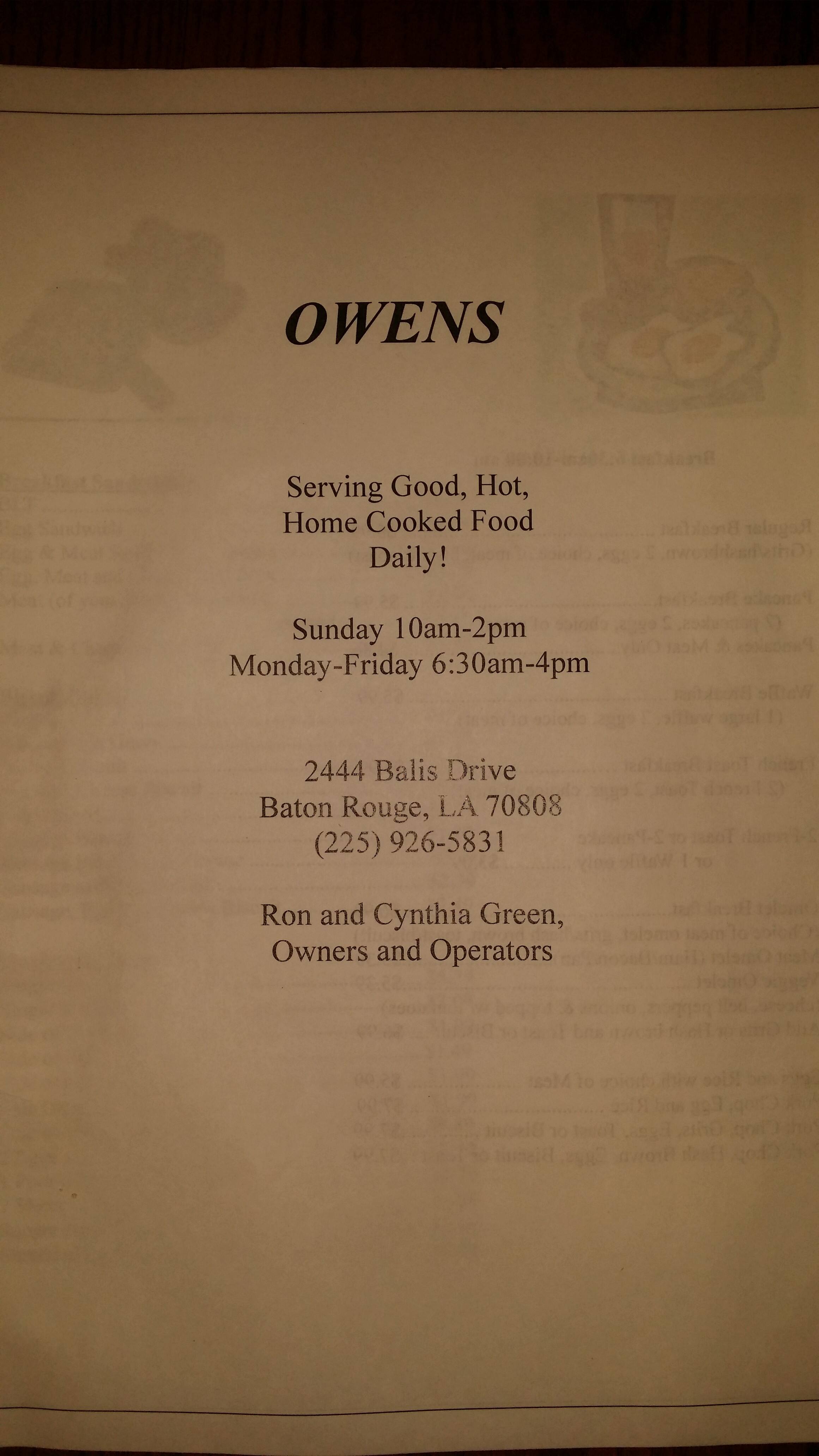 owens grocery market menu menu for owens grocery market college acadian baton rouge owens grocery market menu menu for