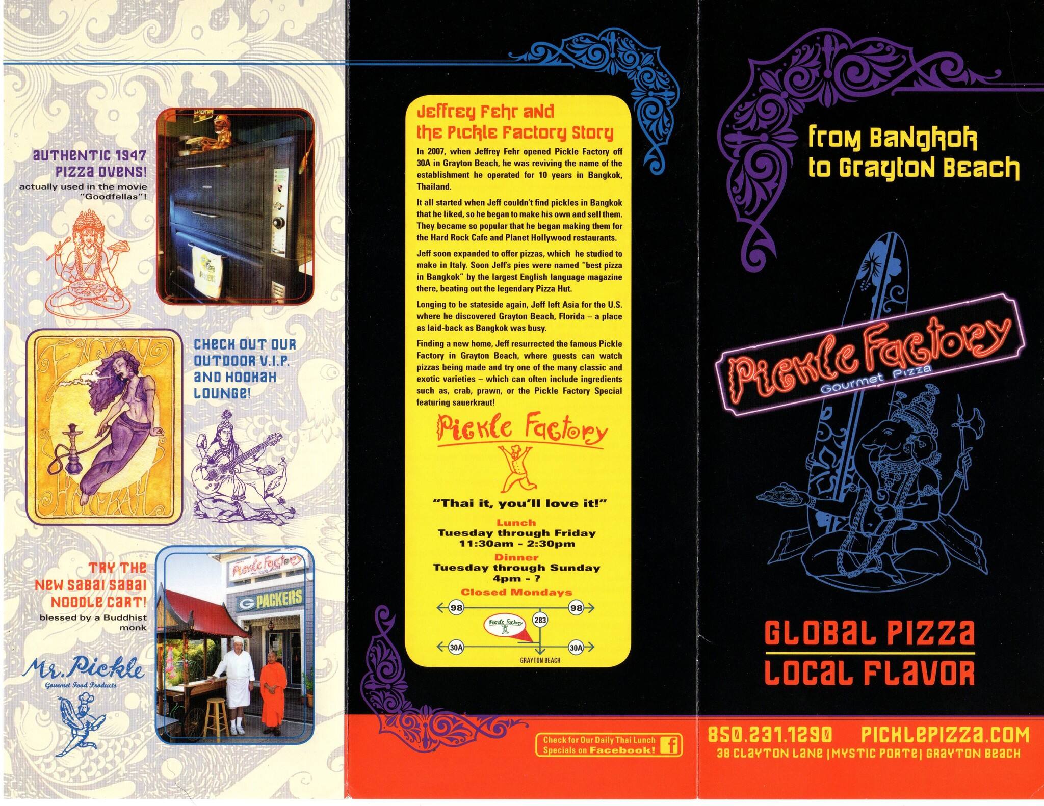 Pickle Factory menu, Menu restauracji Pickle Factory, Grayton Beach