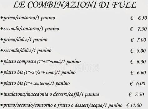Menu di Full self service, preparazione e consegna pasti & catering 