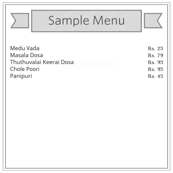 PERAMBUR SRINIVASA RESTAURANT menu