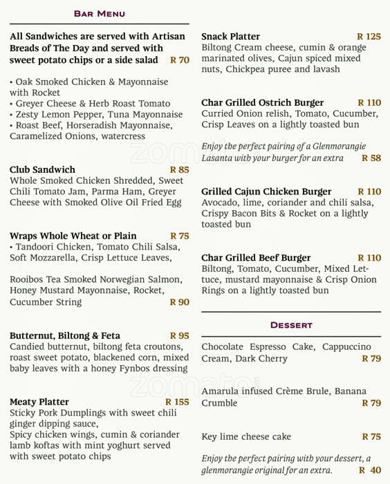 radisson hotel barbados restaurant menu