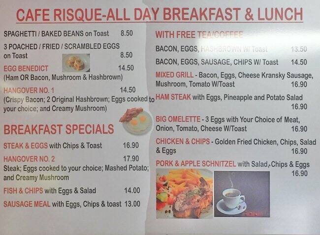 Cafe Risque Menu – Cafe Risque at Xplicit Showclub menu – WDDC