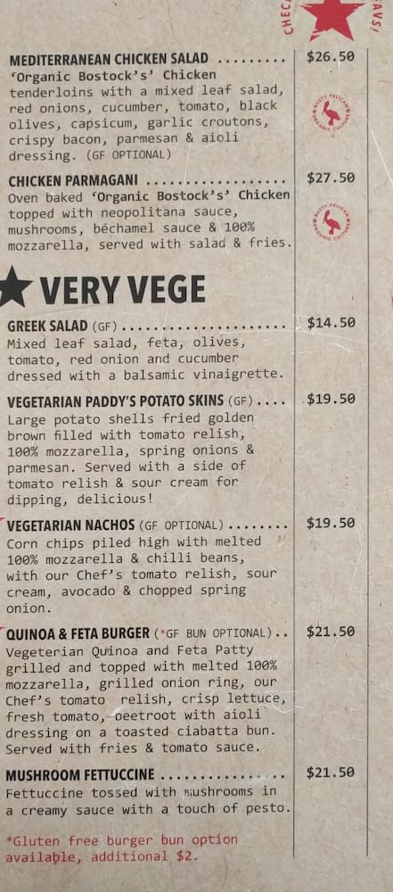 Menu Rutsu Menu at Rusty Tui Sports Bar, Matakana