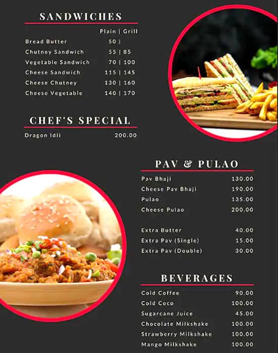 Red Rose Restaurant menu
