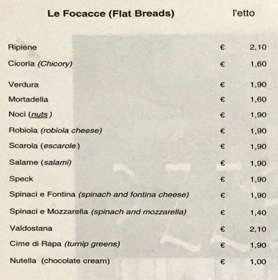 Menu di Pizza & Coffee Aromas 