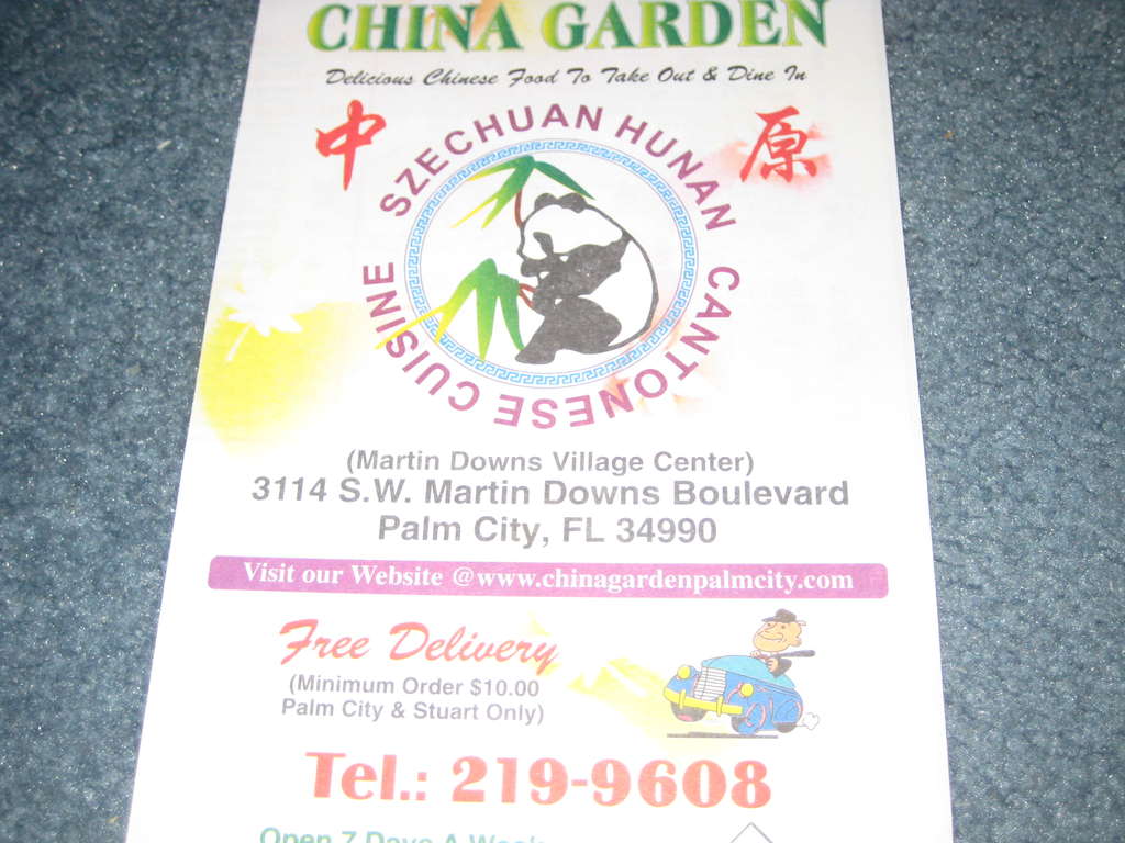 China Garden Menu Menu For China Garden Palm City Treasure Coast