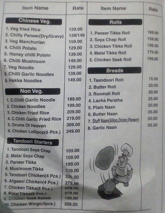 Golden Kitchen Menu Menu For Golden Kitchen R K Puram New Delhi
