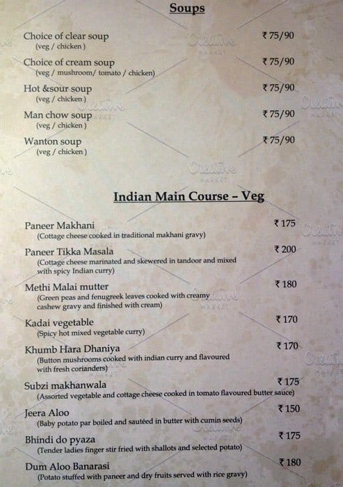 Menu at Ignite - Chairman's Jade Club & Resort, Bengaluru, Chairman's ...