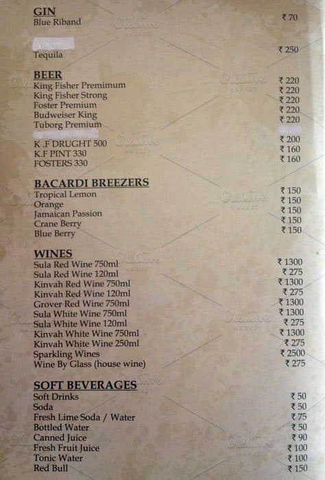 Menu at Ignite - Chairman's Jade Club & Resort, Bengaluru, Chairman's ...