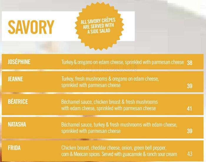 Crepaway menu