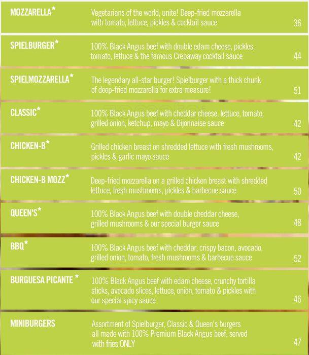 Crepaway menu