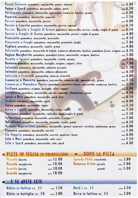 Menu di Pizza Planet 