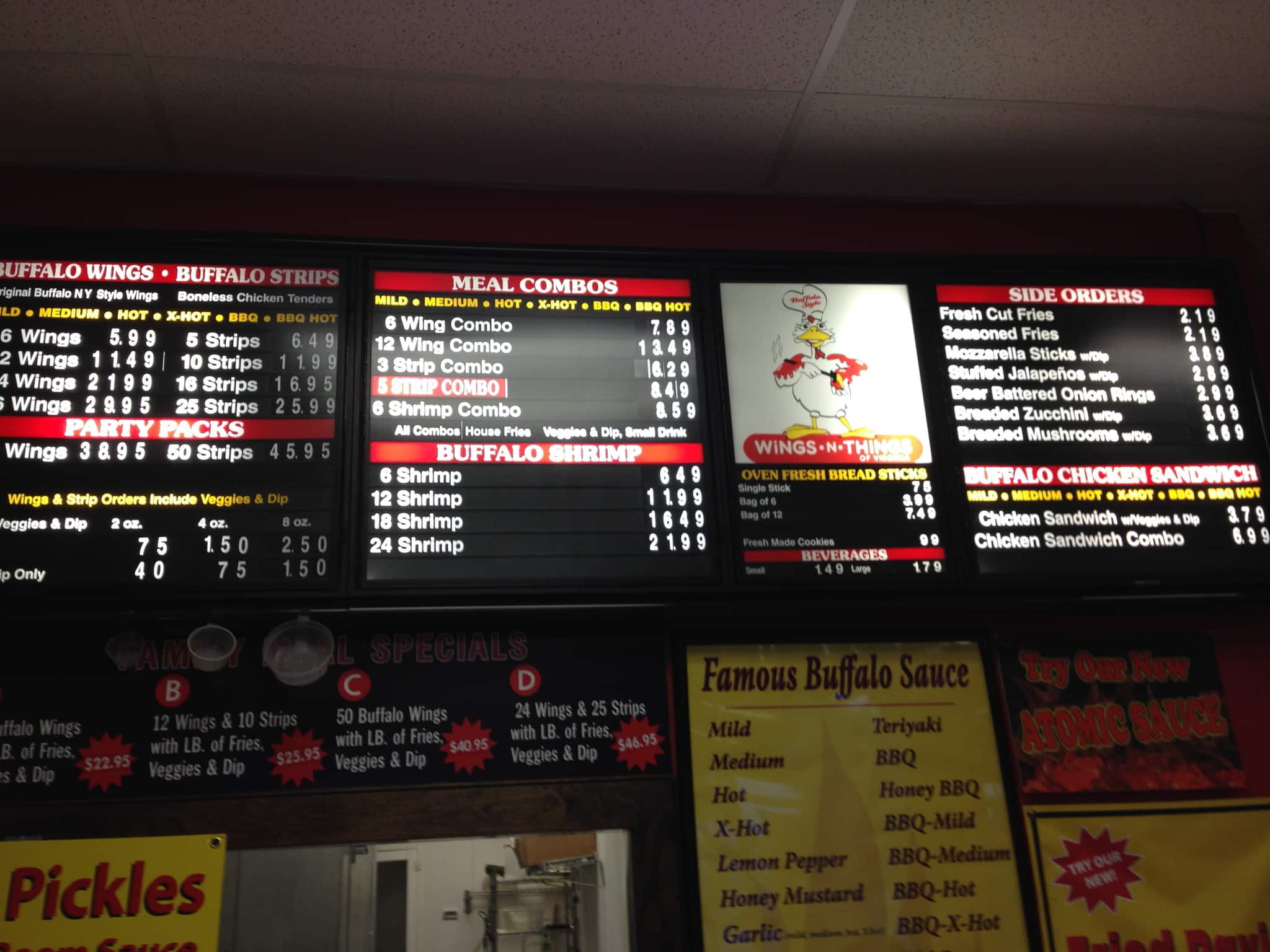 Wings N Things Menu, Menu for Wings N Things, Military Circle, Hampton