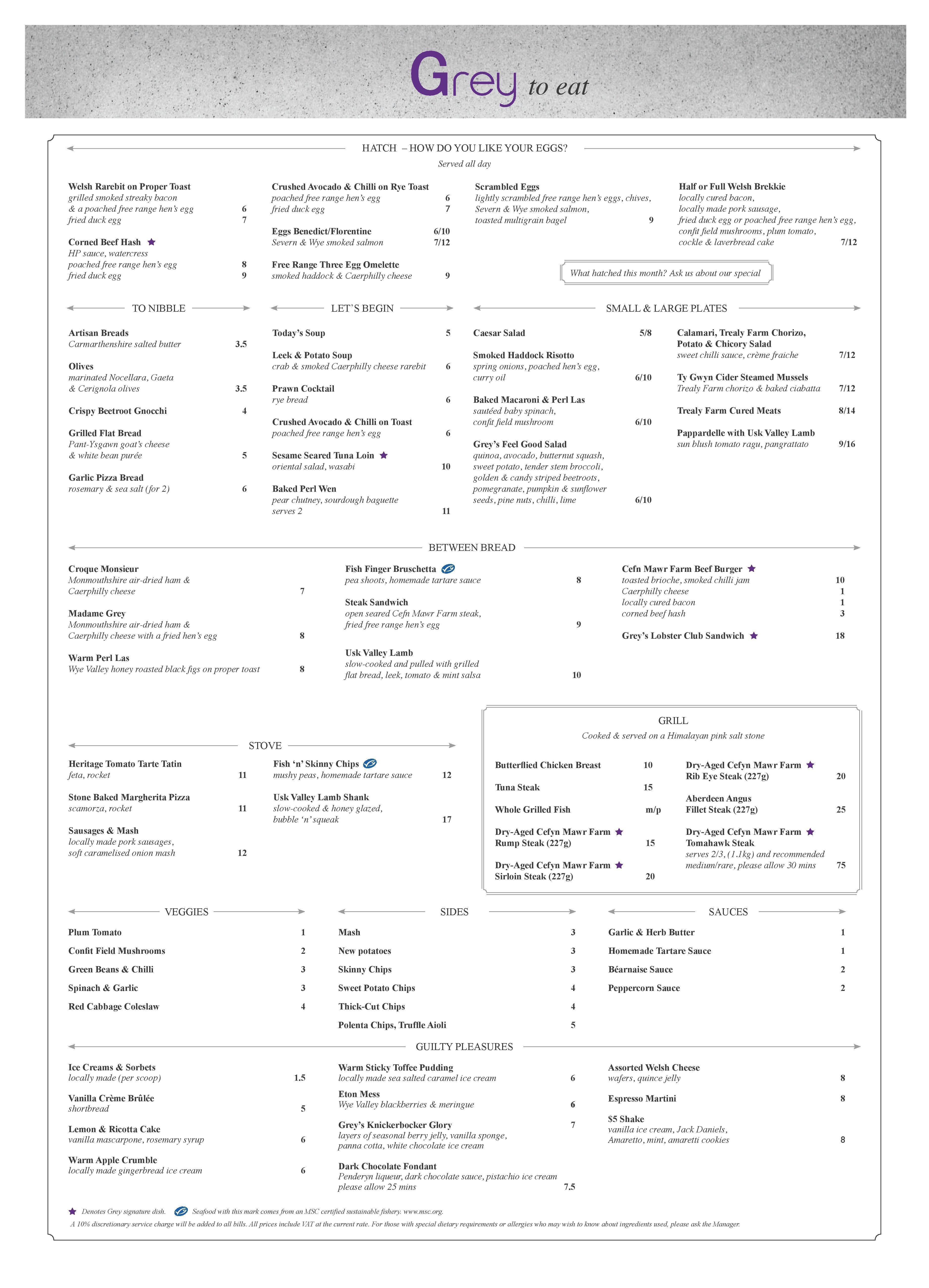 Grey Hilton Cardiff Menu, Menu for Grey Hilton Cardiff, Cardiff