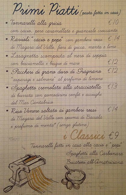Menu di Fermento 