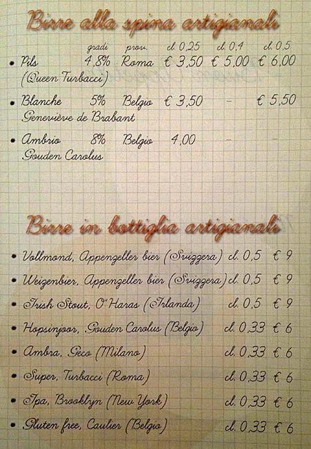Menu di Fermento 