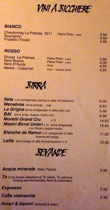 Menu di Thien Kim 