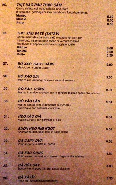 Menu di Thien Kim 