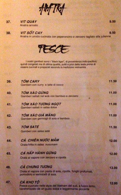 Menu di Thien Kim 