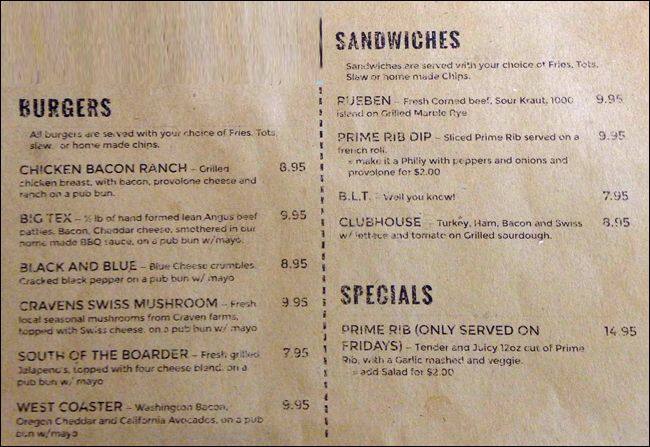 907 Grill and Lounge menu