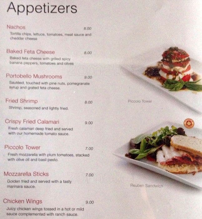 Piccolo Lounge Menu, Menu for Piccolo Lounge, West Ridge, Chicago