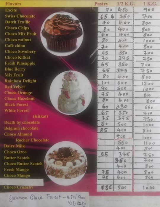 Oven Hot The Bake Shop Menu, Menu for Oven Hot The Bake Shop, Kalwa