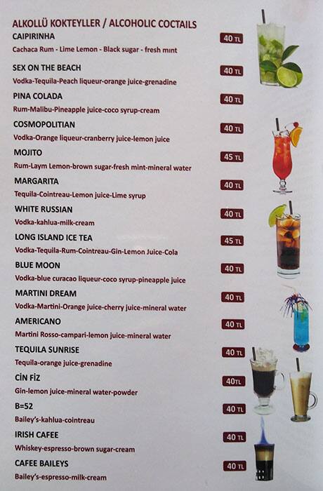 Maxigala menu
