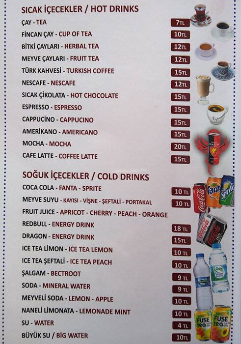 Maxigala menu