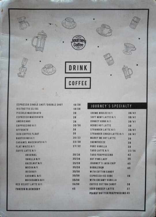 journey coffee tebet menu
