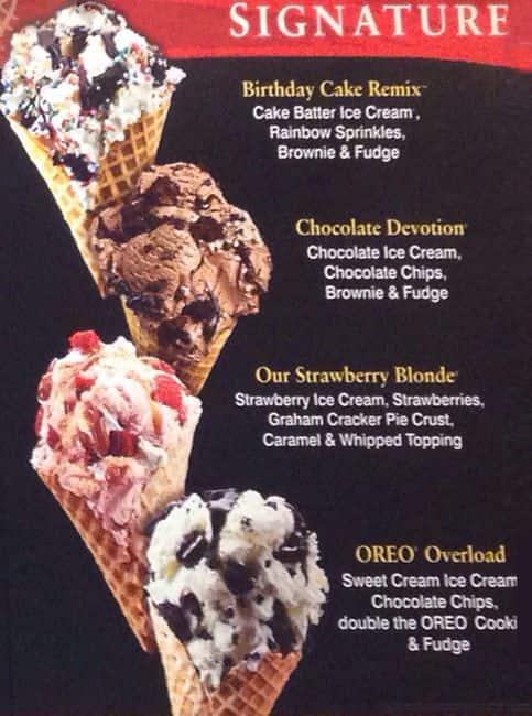 Menu at Cold Stone Creamery desserts, Hoboken