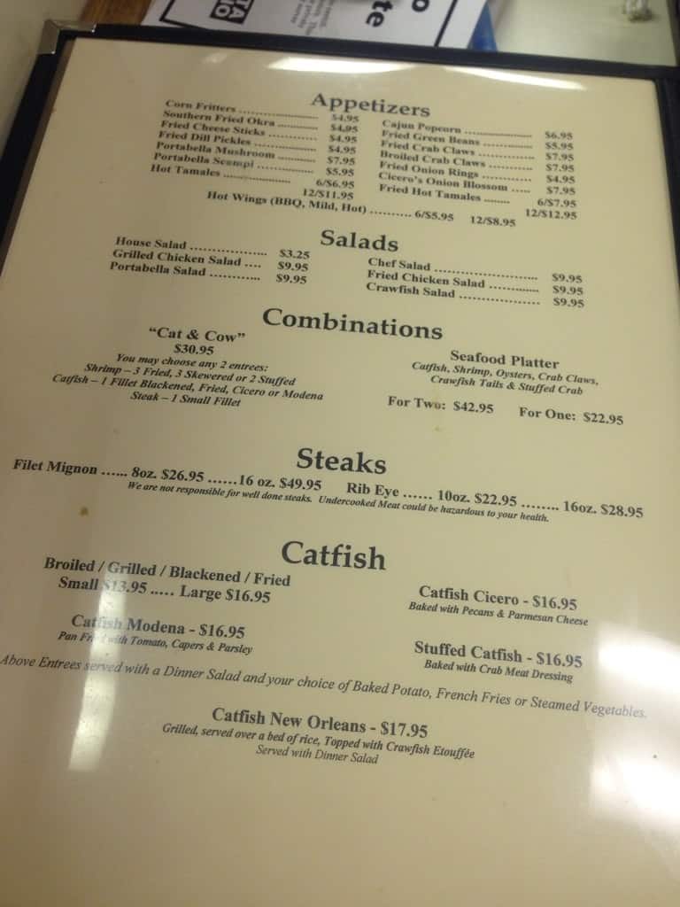 Cicero's Menu, Menu for Cicero's, Leland, Leland Urbanspoon/Zomato