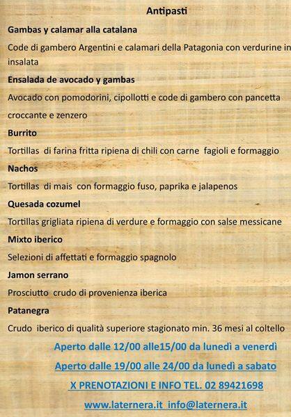 Menu di La Ternera 