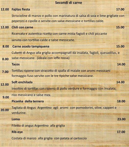 Menu di La Ternera 